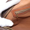 CELINE Macadam Canvas Hand Bag PVC Leather Brown Gold Auth 152578-22