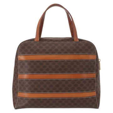 CELINE Macadam Canvas Hand Bag PVC Leather Brown Gold Auth 152578 - 0