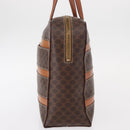 CELINE Macadam Canvas Hand Bag PVC Leather Brown Gold Auth 152578-3