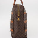 CELINE Macadam Canvas Hand Bag PVC Leather Brown Gold Auth 152578-4