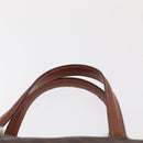 CELINE Macadam Canvas Hand Bag PVC Leather Brown Gold Auth 152578-8