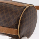 CELINE Macadam Canvas Shoulder Bag PVC Leather Brown Gold Auth 152579-16