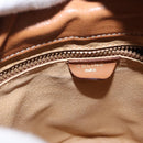 CELINE Macadam Canvas Shoulder Bag PVC Leather Brown Gold Auth 152579-18