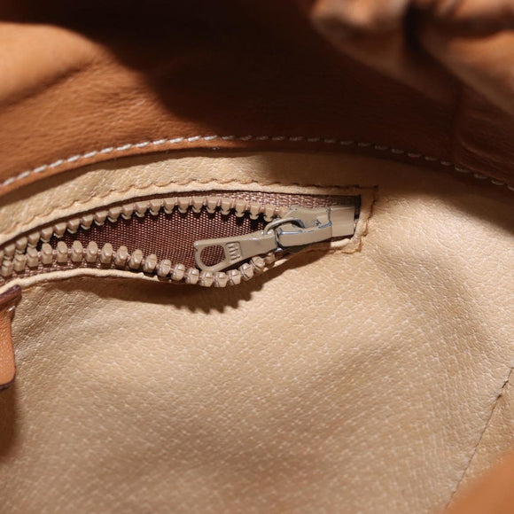 CELINE Macadam Canvas Shoulder Bag PVC Leather Brown Gold Auth 152579