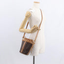CELINE Macadam Canvas Shoulder Bag PVC Leather Brown Gold Auth 152579-24