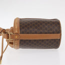 CELINE Macadam Canvas Shoulder Bag PVC Leather Brown Gold Auth 152579-4