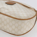 CELINE Macadam Canvas Shoulder Bag PVC Leather White Gold Auth 152580-10