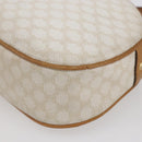 CELINE Macadam Canvas Shoulder Bag PVC Leather White Gold Auth 152580-12