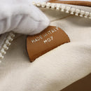 CELINE Macadam Canvas Shoulder Bag PVC Leather White Gold Auth 152580-21