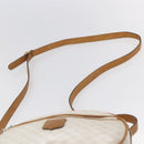 CELINE Macadam Canvas Shoulder Bag PVC Leather White Gold Auth 152580-8