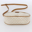 CELINE Macadam Canvas Shoulder Bag PVC Leather White Gold Auth 152580-9