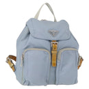 PRADA Backpack Nylon Light Blue Silver Auth 152581-1