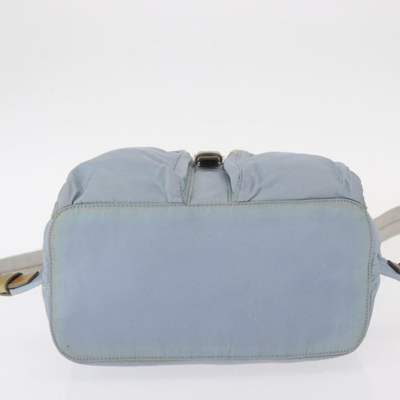 PRADA Backpack Nylon Light Blue Silver Auth 152581