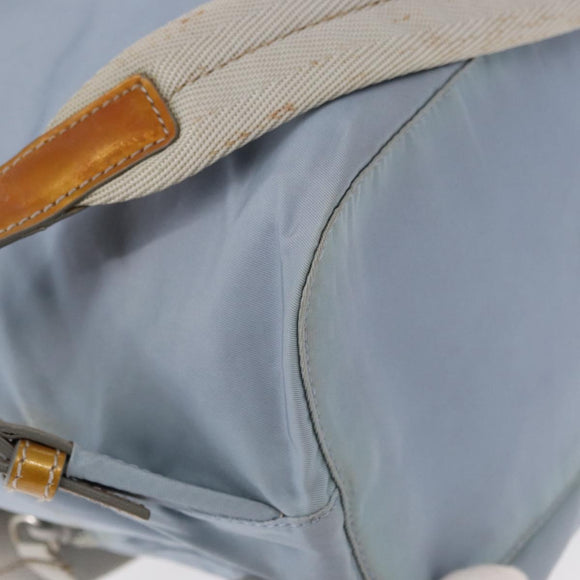 PRADA Backpack Nylon Light Blue Silver Auth 152581