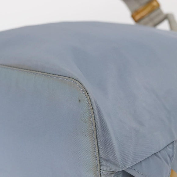 PRADA Backpack Nylon Light Blue Silver Auth 152581