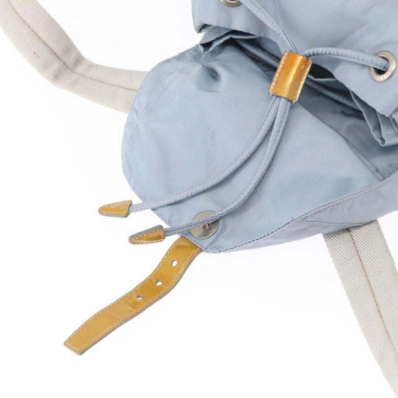 PRADA Backpack Nylon Light Blue Silver Auth 152581