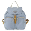 PRADA Backpack Nylon Light Blue Silver Auth 152581-13