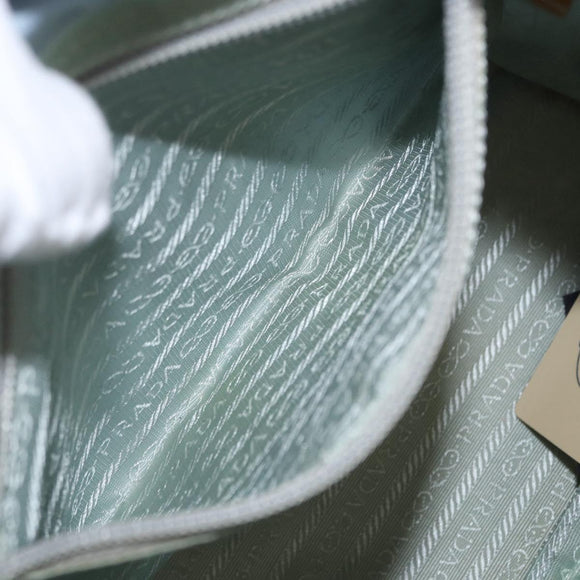 PRADA Backpack Nylon Light Blue Silver Auth 152581