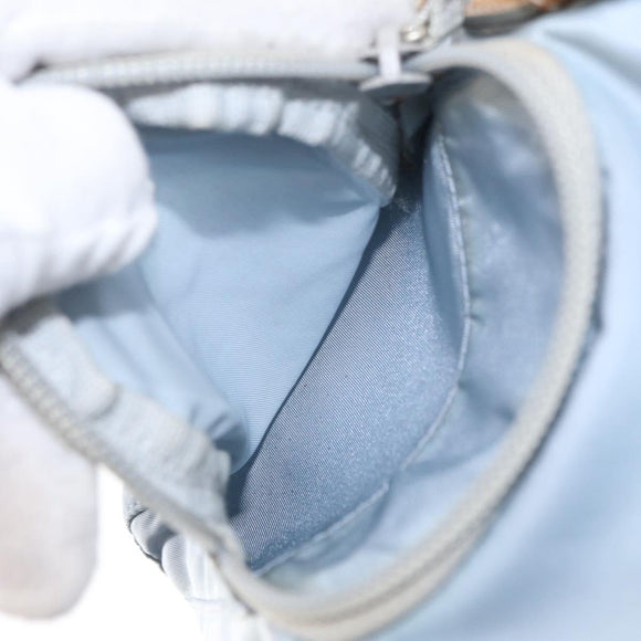 PRADA Backpack Nylon Light Blue Silver Auth 152581