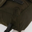 PRADA Backpack Nylon Khaki Silver Auth 152582-17