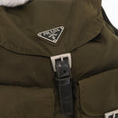 PRADA Backpack Nylon Khaki Silver Auth 152582-10