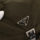 PRADA Backpack Nylon Khaki Silver Auth 152582-21