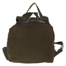 PRADA Backpack Nylon Khaki Silver Auth 152582-2