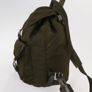 PRADA Rugzak Nylon Khaki Zilver Auth 152582-3