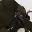 PRADA Rugzak Nylon Khaki Zilver Auth 152582-7