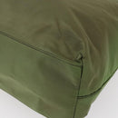 PRADA Tote Bag Nylon Khaki Silver Auth 152583-15