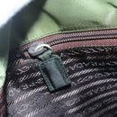 PRADA Tote Bag Nylon Khaki Silver Auth 152583-19