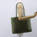 PRADA Tote Bag Nylon Khaki Silver Auth 152583-24
