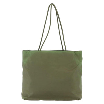 PRADA Tote Bag Nylon Khaki Silver Auth 152583 - 0