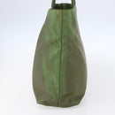 PRADA Tote Bag Nylon Khaki Silver Auth 152583-4