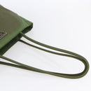 PRADA Tote Bag Nylon Khaki Silver Auth 152583-7