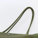 PRADA Tote Bag Nylon Khaki Silver Auth 152583-8