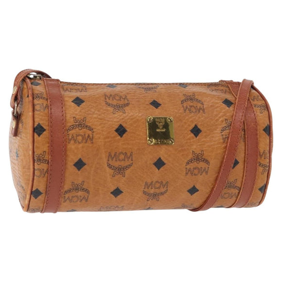 MCM Logogram Vicetos Shoulder Bag PVC Leather Brown Gold Auth 152584