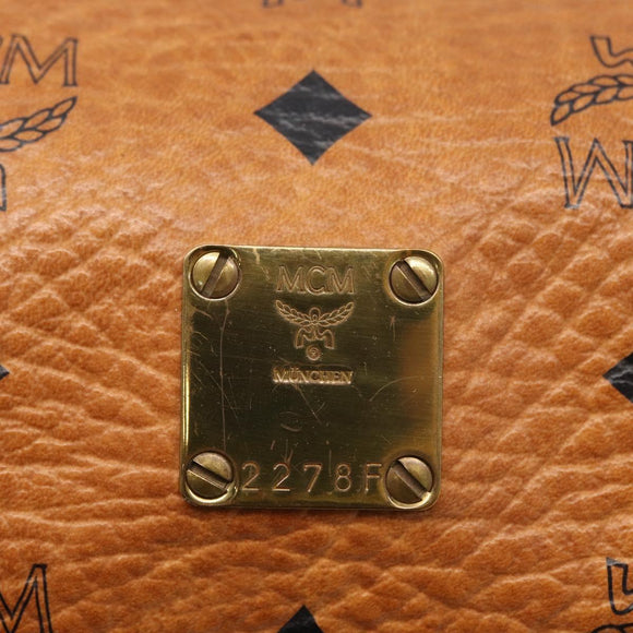 MCM Logogram Vicetos Shoulder Bag PVC Leather Brown Gold Auth 152584