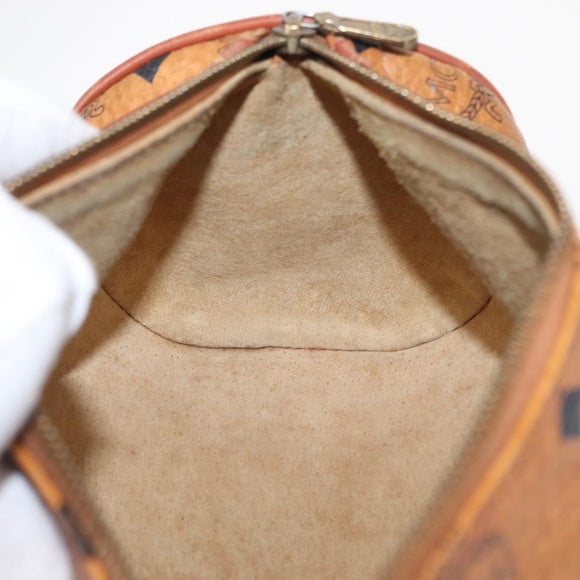 MCM Logogram Vicetos Shoulder Bag PVC Leather Brown Gold Auth 152584