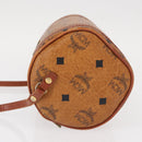 MCM Logogram Vicetos Shoulder Bag PVC Leather Brown Gold Auth 152584-4