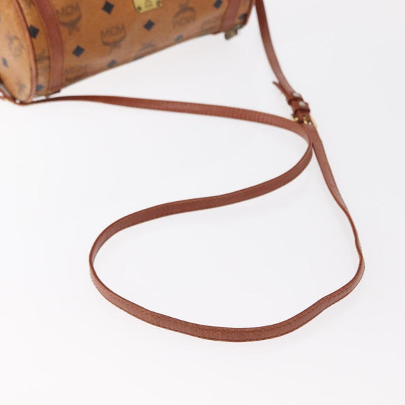 MCM Logogram Vicetos Shoulder Bag PVC Leather Brown Gold Auth 152584