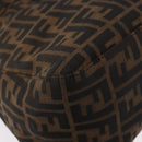 FENDI Zucca Canvas Mamma Baguette Shoulder Bag Black Brown Silver Auth 152586-17