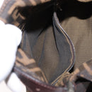 FENDI Zucca Canvas Mamma Baguette Shoulder Bag Black Brown Silver Auth 152586-24
