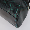 FENDI Etnico Tote Bag Enamel Black Silver Auth 152587-9