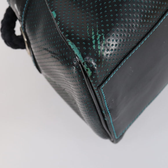 FENDI Etnico Tote Bag Enamel Black Silver Auth 152587