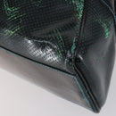 FENDI Etnico Tote Bag Enamel Black Silver Auth 152587-15