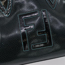 FENDI Etnico Tote Bag Enamel Black Silver Auth 152587-17