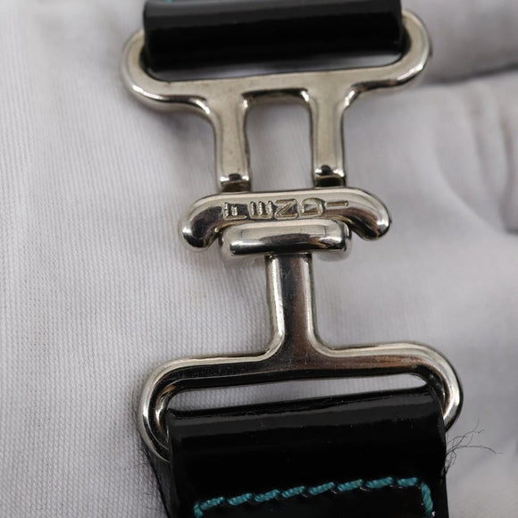 FENDI Etnico Tote Bag Enamel Black Silver Auth 152587