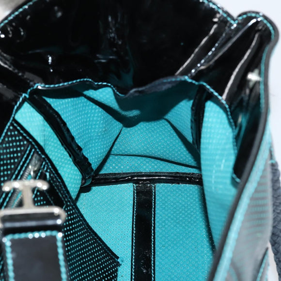 FENDI Etnico Tote Bag Enamel Black Silver Auth 152587