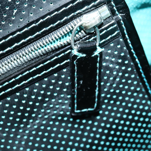 FENDI Etnico Tote Bag Enamel Black Silver Auth 152587